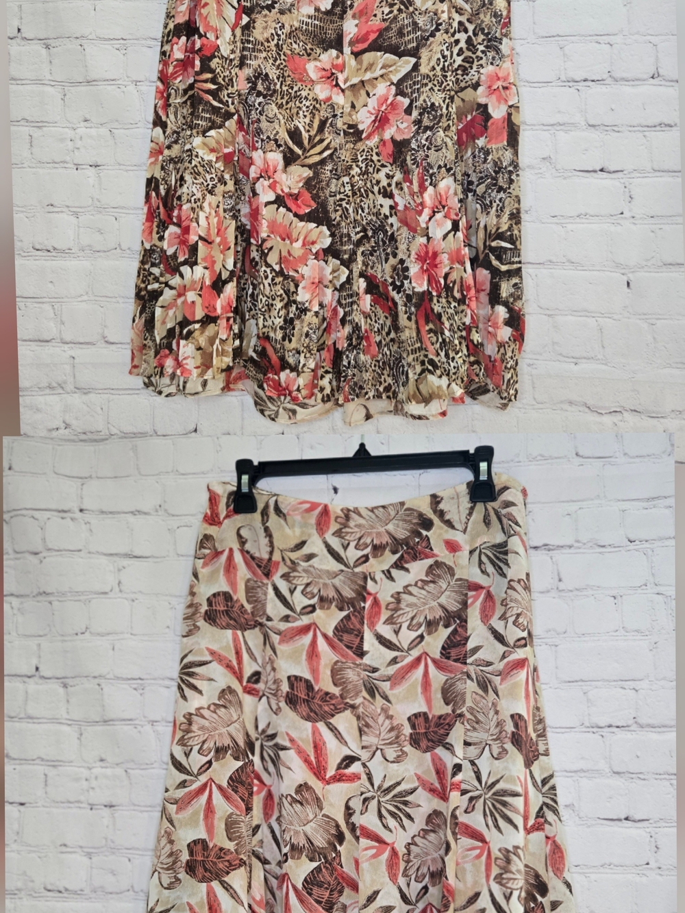 Y2K Reversible Midi Fairy Slip Skirt multi‎ textured Feminine tropical Resort L